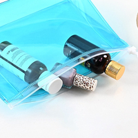 Pochette cosmétique en PVC transparente, pochette en plastique PVC personnalisée, pochette autoportante