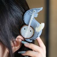 DOWELL Jepit Rambut Akrilik Gaya Cina Baru 13CM Bentuk Alat Musik Elegan Mewah Aksesoris Rambut Model Hiu