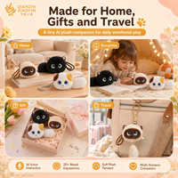 AOOMII AI Chat Robot en Peluche avec Double Écran de 0,71 pouces, Plus de 20 Expressions, Tactile Haptique, ChatGPT, Plus de 50 Langues, Clonage Vocal, Mémoire, WiFi 2.4G
