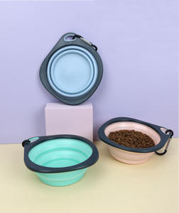 Tragbare und faltbare Silikon-Hunden äpfe Zusammen klappbare Katzen-und Hundefutter häuschen für Wasser für unterwegs - Product Image 6