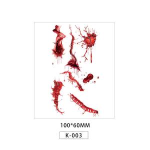 Tatouages temporaires d'Halloween effrayants et autocollants de tatouage pour le visage imperméables de 100x60 mm avec des blessures effrayantes pour le maquillage de fête costumée - Product Image 2