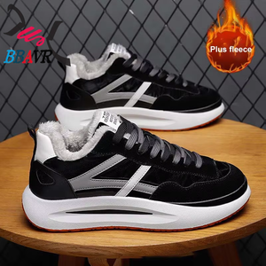 Zapatillas Deportivas de Terciopelo para Hombre, Cálidas, para las Cuatro Estaciones, Estilo Casual para Caminar, Tallas 39-44, Color Negro, con Malla, Logotipo Personalizable - Product Image 3