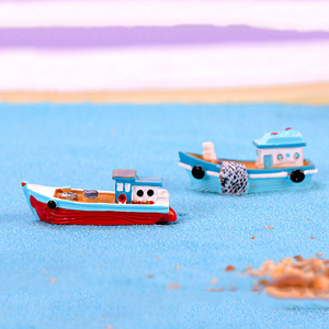 Miniatures de bateaux en résine pour aquarium, décorations de paysage de plage, ornements de navires miniatures, accessoires de bricolage - Product Image 4