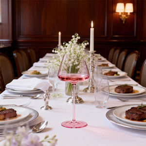 Бокалы для белого вина из розового хрусталя ручной работы от фабрики CnGlass, 100% ручная работа, роскошные бокалы для красного вина на длинной ножке для свадьбы - Product Image 5