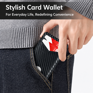Carbon Fiber <b>Wallet</b> <b>Men</b> RFID Blocking Card Holder Aluminum Alloy Bifold With Multiple Card Slots <b>For</b> Daily Use - Product Image 5