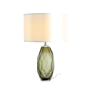 Moderne vase en verre vert lumière de <span class=keywords><strong>bureau</strong></span> avec abat-jour en tissu <span class=keywords><strong>dressing</strong></span> led lampe de table pour enfants <span class=keywords><strong>chambre</strong></span> hôtel - Product Image 1