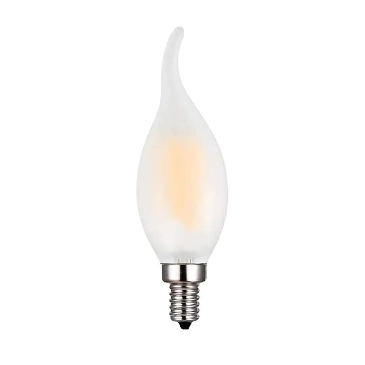 OEM ODM Edison estilo E14 bombilla de vela 2W 4W 6W regulable blanco cálido C35L bombilla Led esmerilada Luz de llama para candelabro