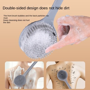 Cepillo de Baño de <span class=keywords><strong>Silicona</strong></span> Suave de Doble Cara con Mango Largo y Función de Masaje <span class=keywords><strong>para</strong></span> Uso en el Baño - Product Image 3