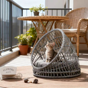 Hochleistungs-Maßgefertigtes Handgemachtes Haustier-Kuschelbett Strohgewebtes Outdoor-Hundebett - Product Image 6