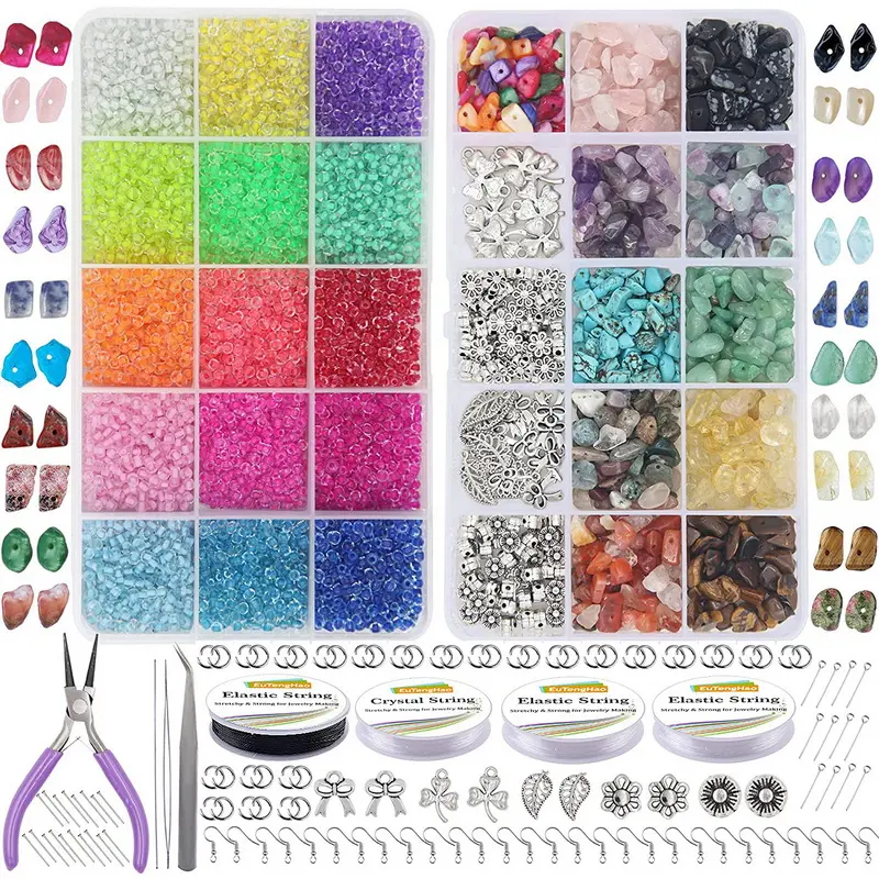 DIY Friendship Jewelry Making Supplies Charm Preppy Bracelet Making Kit Set for Kids