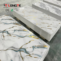 Longte Décoration Intérieure Moderne, Panneau Mural en PVC Effet Marbre 4x8 FT, Finition Brillante UV
