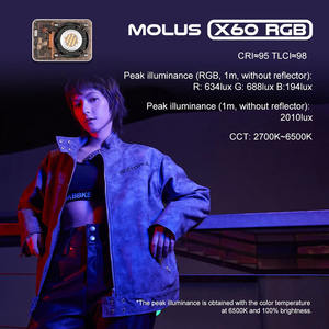 ZHIYUN MOLUS X60/X60RGB 60W COB Luz LED de Video Metálica de Bolsillo, Lámpara de Relleno Portátil para Exteriores para Fotografía - Product Image 6