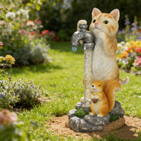 Lumière solaire LED IP65 étanche en forme de chat pour robinet, statue décorative de jardin, art extérieur pour cour, terrasse, balcon