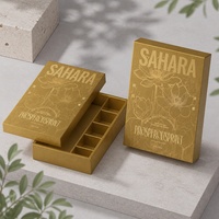 Boîte cadeau de luxe personnalisée pour le Ramadan, boîte en papier rigide avec couvercle et base, boîte d'emballage imprimée en feuille d'or pour les dattes