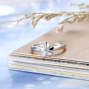 Prezzo all'ingrosso forma di fiore gioiello anello punta 925 argento Sterling per le donne - Product Image 4