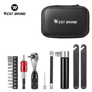 WEST BIKING-Kit de <span class=keywords><strong>réparation</strong></span> de vélo, équipement combiné portable multifonctions, <span class=keywords><strong>vtt</strong></span>, scooter, outils de <span class=keywords><strong>réparation</strong></span> - Product Image 1