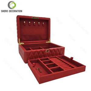 Caja de Almacenamiento de Joyas de Cuero PU de Doble Capa y Gran Capacidad, Diseño Cuadrado Creativo para Negocios Transfronterizos - Product Image 2