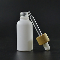 5ml 10ml 15ml 20ml 30ml 50ml 60ml 100ml flacon compte-gouttes en verre dépoli blanc opaque noir mat avec couvercle en bambou