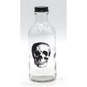 New Arrivals Clear <strong>Glass</strong> Water <strong>Bottle</strong> with <strong>Skull</strong> Pattern Trending Product for Urban Style Terrium <strong>Glass</strong> <strong>Bottle</strong> - Product Image 2