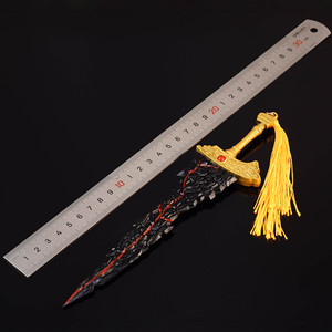 Jeu chaud <span class=keywords><strong>Elden</strong></span> anneaux noir lame épée 22cm métal <span class=keywords><strong>alliage</strong></span> Halloween accessoires artisanat pour Cosplay Collection cadeaux d'anniversaire - Product Image 6