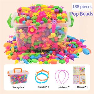 Jouets éducatifs en plastique à perles pour enfants, fabrication artisanale, pour filles, collier et <span class=keywords><strong>bracelet</strong></span> sans fil à perles Pop - Product Image 6