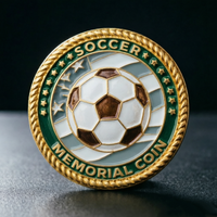Pièce de collection commémorative en métal plaqué or, émail, bordure torsadée, style moderne et antique, pour club de football, OEM ODM