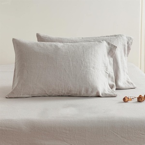 Bán Buôn 100% Pháp <span class=keywords><strong>Linen</strong></span> Làm Mát Không Dệt Gấp Bộ Đồ Giường Đặt Tấm Ga Trải Giường Đặt Mềm Lanh Lanh - Product Image 3
