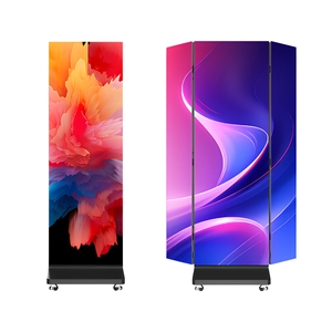 Écran LED publicitaire autoportant pliable en trois parties, couleur intégrale, P1.5 P1.86 P2.5, avec cadre au sol, affichage électronique LED pliable en trois sections - Product Image 1