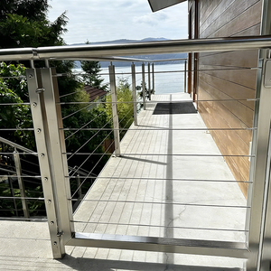 Système de garde-corps <span class=keywords><strong>en</strong></span> câble noir <span class=keywords><strong>en</strong></span> aluminium/acier inoxydable, <span class=keywords><strong>kit</strong></span> de balustrade <span class=keywords><strong>en</strong></span> câble métallique avec poteaux, quincaillerie extérieure pour escaliers, terrasses et balcons - Product Image 5