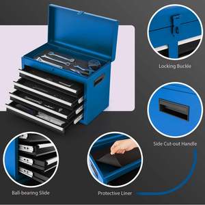 Carrito de Herramientas Móvil con Ruedas, Caja de Herramientas con Cajones, Estantes y Panel Perforado para Almacenamiento en Garaje o Taller - Product Image 2