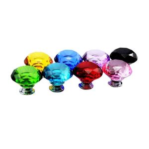 20mm Dresser Drawer Kitchen <strong>Cabinet</strong> Door Crystal Clear Glass <strong>Diamond</strong> Handle - Product Image 2