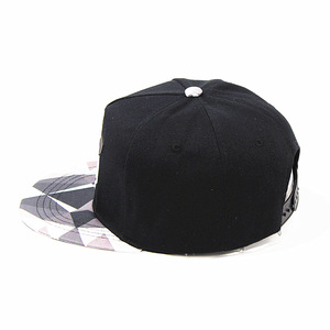 Panda <b>Snapback</b> <b>Cap</b> Unisex Polyester Cotton Canvas Raised Rubber Print Flat Brim Hip Hop Hat - Product Image 3