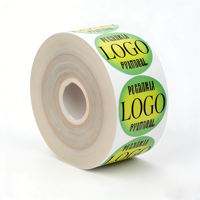Étiquette autocollante ronde personnalisée imperméable en papier synthétique pour bouteille, rouleau d'étiquettes avec logo de l'entreprise