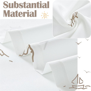 Tan and White <strong>Nautical</strong> Simple Fabric Shower <strong>Curtain</strong> Ocean Theme Sailboat Water Repellent Waterproof Shower <strong>Curtains</strong> for Bathroom - Product Image 5