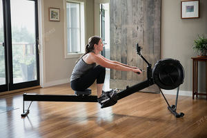 <span class=keywords><strong>Rameur</strong></span> magnétique Black Air Rower pour la maison avec résistance réglable et écran LCD - Product Image 2