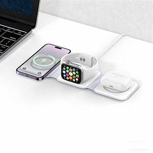 Recci RCW-36 Cargador Inalámbrico Magnético Plegable 3 en 1 para Teléfonos Inteligentes, Relojes y Auriculares - Product Image 4