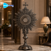 Statue d'ange en bronze coulé électrolytique patiné, monstrance, croix, décoration d'autel d'église, tabernacle religieux catholique pour la prière