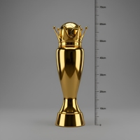 Trophée de football en métal miroir de luxe personnalisé, prix du championnat royal de 60 cm