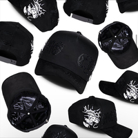 Casquettes de baseball Rico de haute qualité, avec logo brodé 3D personnalisé, tendance, fleurs en strass Muratravis, boîte de 5 panneaux, pour unisexe