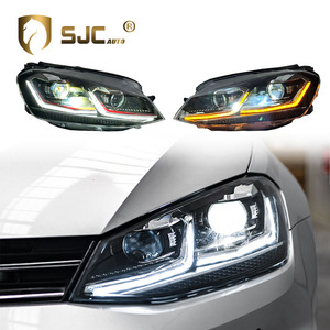 ชุดไฟหน้ารถยนต์ SJC สำหรับ Golf 7 MK7 ปี 2013-2017 ไฟหน้า LED DRL เลนส์แบบลำแสงคู่ Bi-Xenon อุปกรณ์เสริมสำหรับ Golf 7 H - Product Image 1
