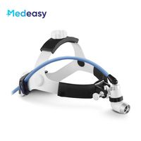 Lampe frontale chirurgicale à fibre optique LED Medeasy avec câble de guidage lumineux Wolf de 2 m pour examen dentaire, vétérinaire et ORL