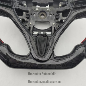 Productos Populares: Volante de Fibra de Carbono Forjado con Cuero Perforado, Compatible con Honda Civic de 8ª Generación - Product Image 5