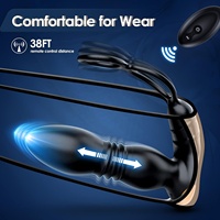 Vibrateur anal à poussée avec application, Godemiché vibrant, Jouet sexuel pour hommes, Plug anal portable, Vibrateur point G, Masseur de prostate