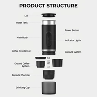 Machine à expresso portable professionnelle Kingze OEM ODM 15 bars, chauffage sans fil, 2 en 1, compatible capsules