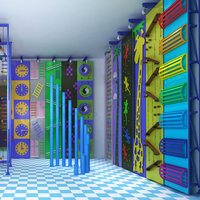 Usine de vente chaude équipement sportif d'amusement intérieur parc d'aventure adulte enfants mur d'escalade avec parcours de cordes