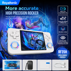 เครื่องเล่นเกมพกพา RF35H จอ 3 มิติ พร้อมจอยสติ๊กคู่ ระบบสั่น มอเตอร์สั่นสะเทือน เกมย้อนยุคแบบพกพา ไฟ RGB LED ขนาดเล็ก - Product Image 1