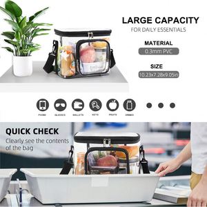 Organisateur de toilette grande capacité, sac à déjeuner durable, sac de pique-nique transparent en PVC pour l'extérieur avec logo personnalisé - Product Image 5