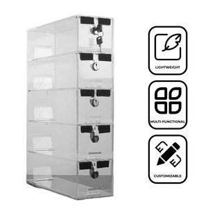 Xách Tay 3-Kệ Rõ Ràng Acrylic Nhự<span class=keywords><strong>a</strong></span> Hiển Thị Hộp Cho Showcase Treo Tường Trong Suốt Trong Nhà Lucite Hiển Thị Tủ Với Cử<span class=keywords><strong>a</strong></span> - Product Image 2