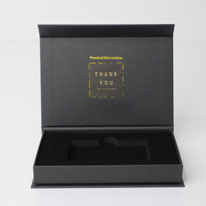 Custom <b>Black</b> Rigid Cardboard VIP Card <b>Box</b> Magnetic Lid Gold Foil Stamping Embossing Sponge Lined Recyclable Business Cards - Product Image 4