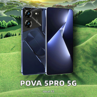 Teléfono Inteligente POVA 5Pro 2024, Nuevo Modelo de Dispositivo para Juegos, 5G CDMA, Ultrafino, Pantalla HD OLED de 90Hz, Doble SIM, Carga Rápida de 65W, Deca Core, Android